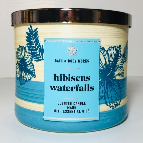 Bath & Body Works Accents Hibiscus Waterfalls 3 Wick Candle Poshmark